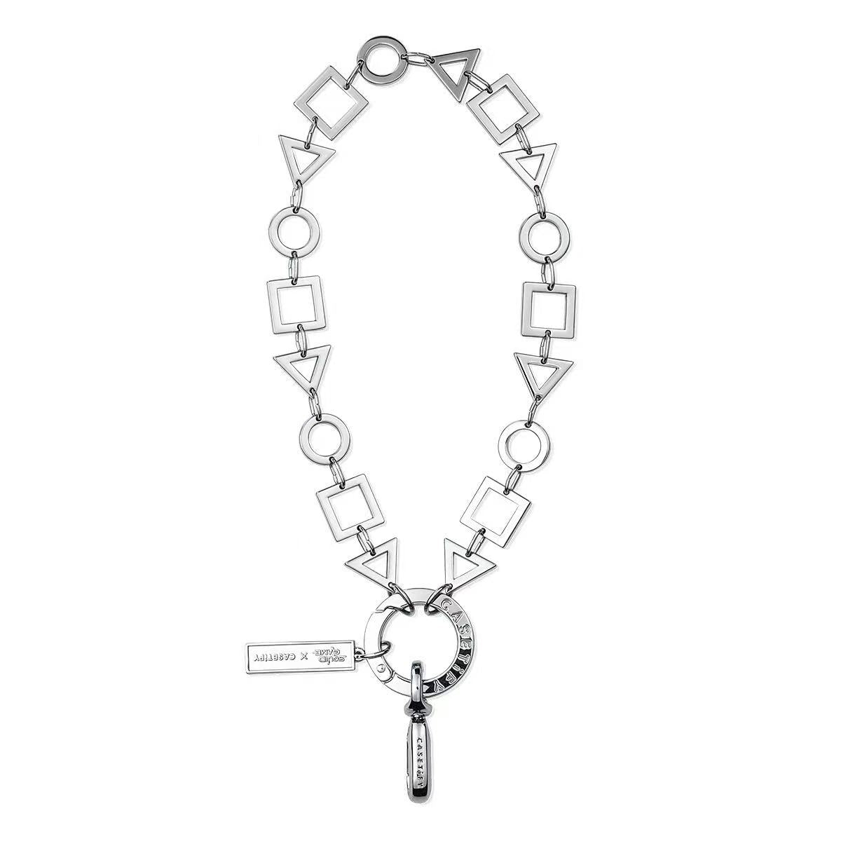 Squid Game Metal Phone Chain, Geometric Square Triangle Circle Phone Strap Wristlet