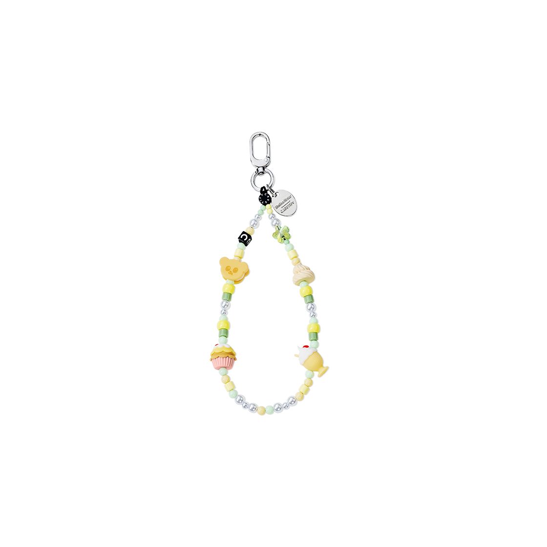 Melting Sadness Phone Charm, Cute Cupcake and Ice Cream Beaded Phone Strap Wristlet