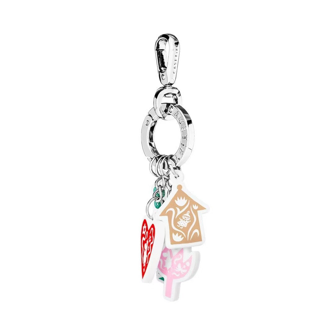 Moomin 80th Anniversary Keychain, Cute Red Heart Moominvalley Bag Charm Pendant