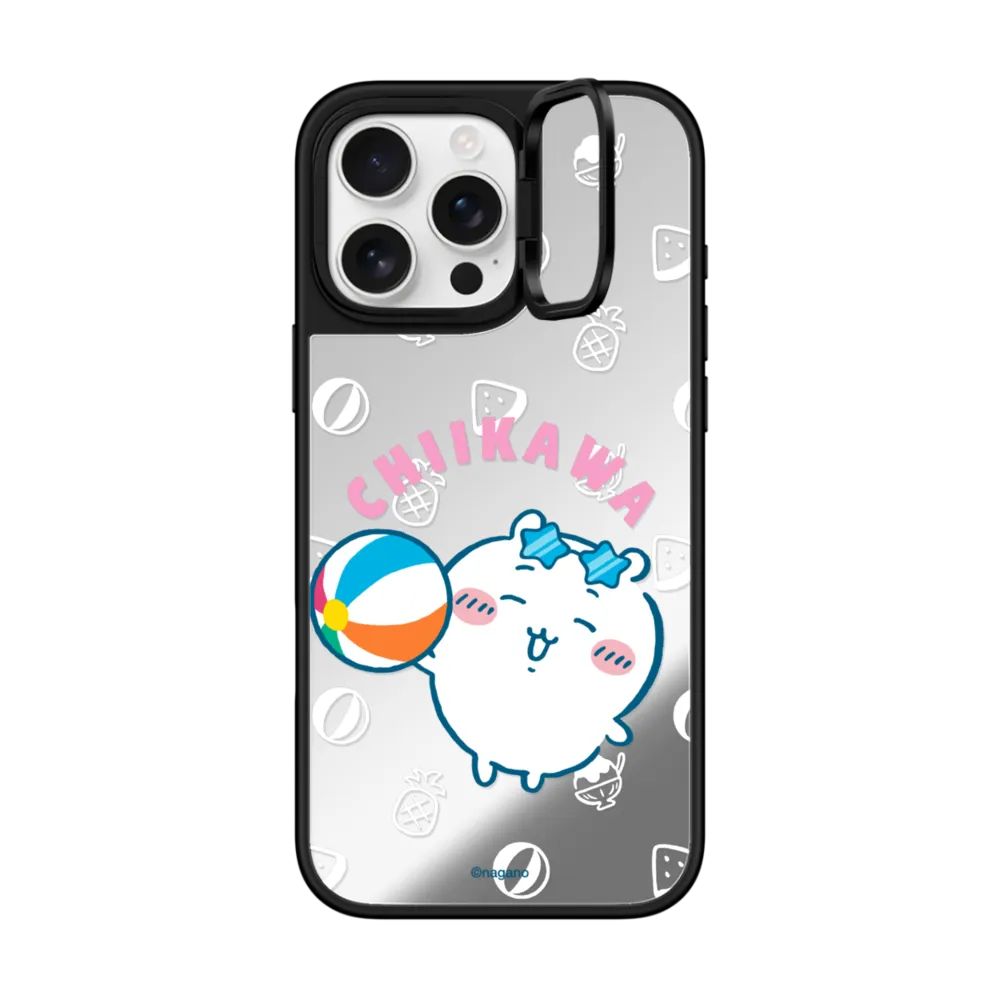 Chiikawa Summer Fun Mirror Case with Flip Lens Stand for iPhone 17 16 Pro Max