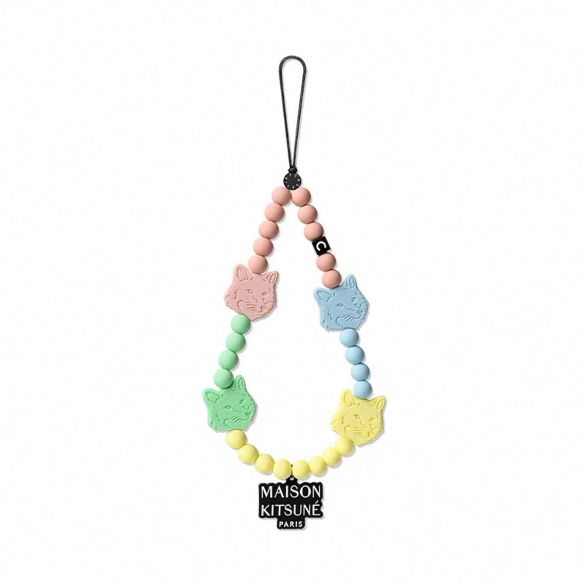 Maison Kitsuné Fox Phone Charm | Pastel Beaded Strap