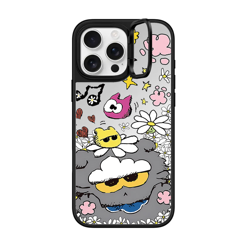 Takashi Murakami Monster Mirror Case with Flip Lens Stand for iPhone 17 16 Pro Max