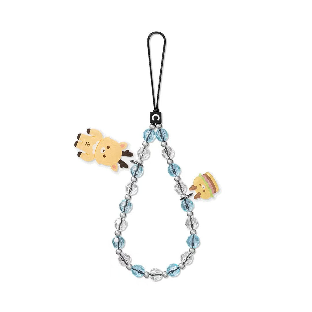 Phone Charm | Blue Crystal Beaded Case Strap