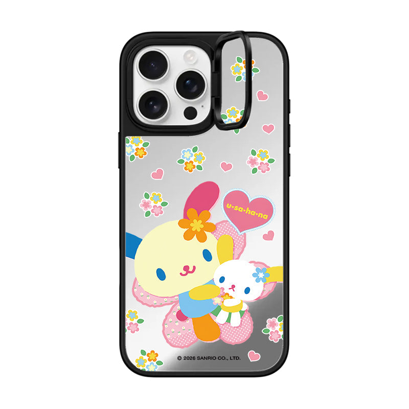 Sanrio Usahana Mirror Case with Flip Lens Stand for iPhone 17 16 Pro Max