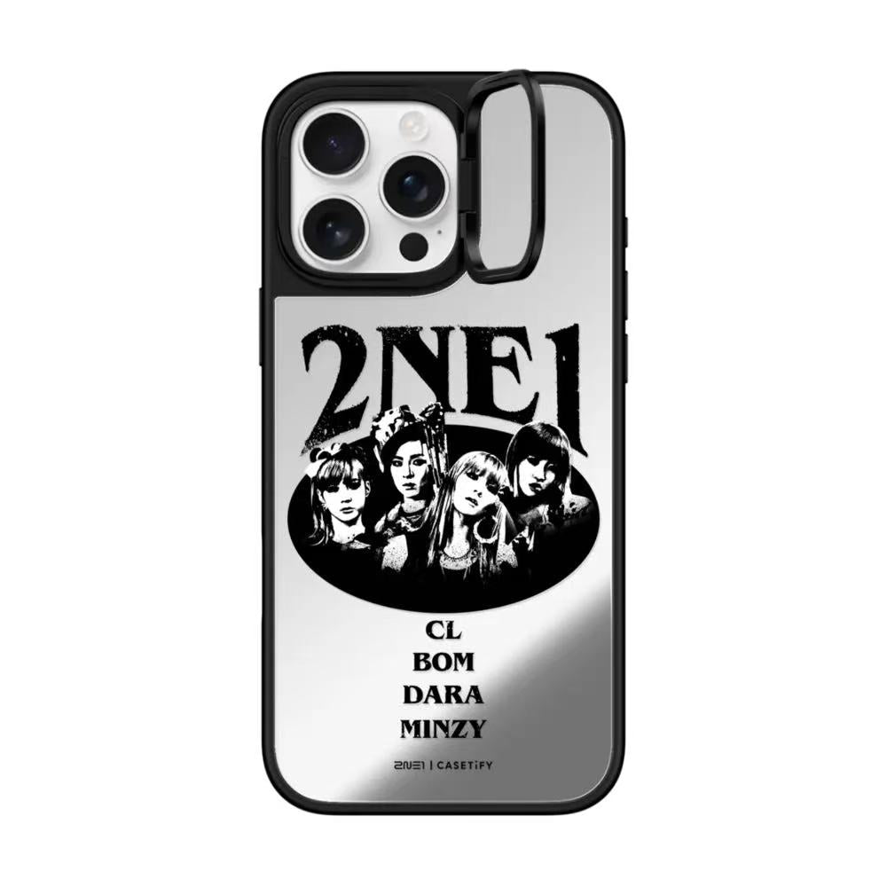 Kpop 2NE1 Group Photo Mirror Case with Flip Lens Stand for iPhone 17 16 Pro Max