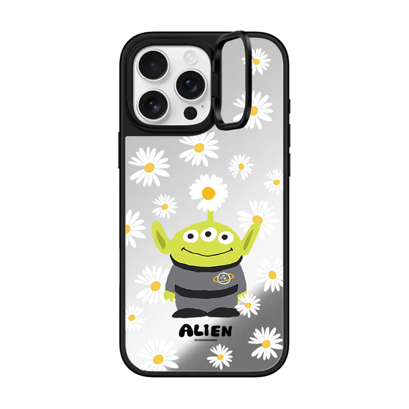 Disney Toy Story Alien Daisy Mirror Case with Flip Lens Stand for iPhone 17 16 Pro Max