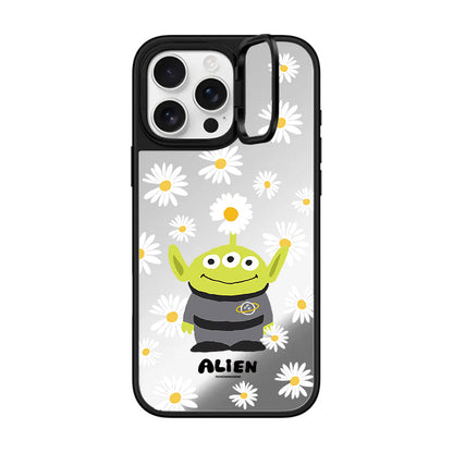 Disney Toy Story Alien Daisy Mirror Case with Flip Lens Stand for iPhone 17 16 Pro Max