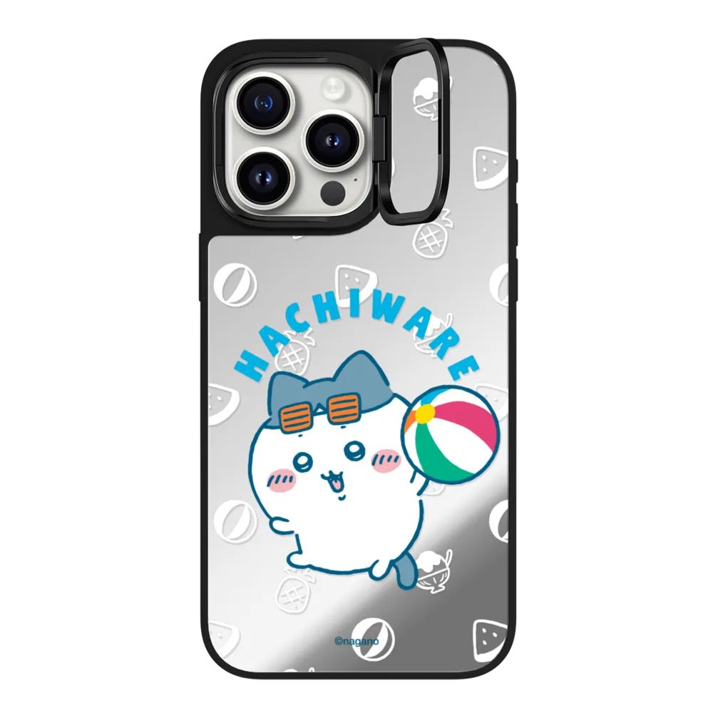 Chiikawa Summer Fun Mirror Case with Flip Lens Stand for iPhone 17 16 Pro Max