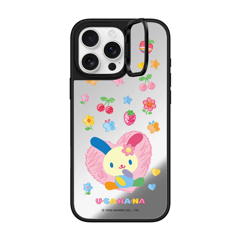 Sanrio Usahana Mirror Case with Flip Lens Stand for iPhone 17 16 Pro Max