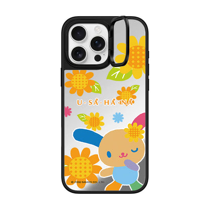 Sanrio Usahana Sunflower Mirror Case with Flip Lens Stand for iPhone 17 16 Pro Max