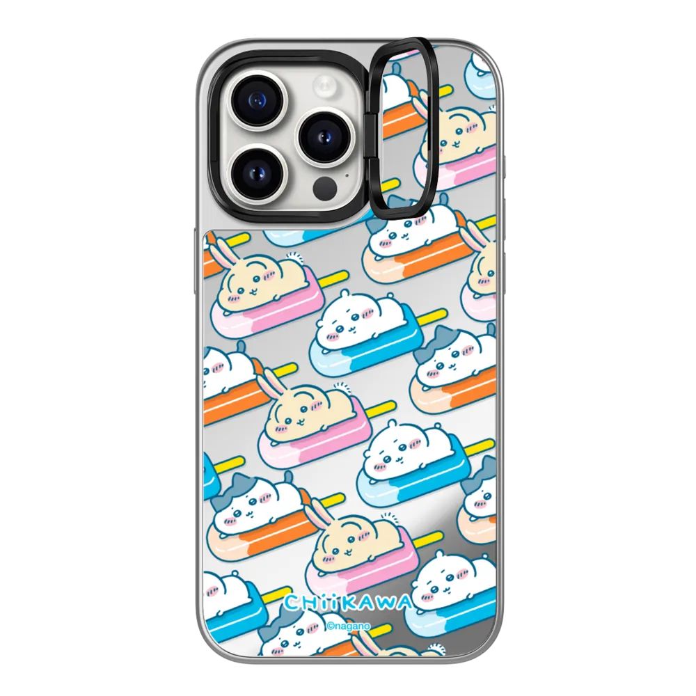 Chiikawa Summer Fun Mirror Case with Flip Lens Stand for iPhone 17 16 Pro Max