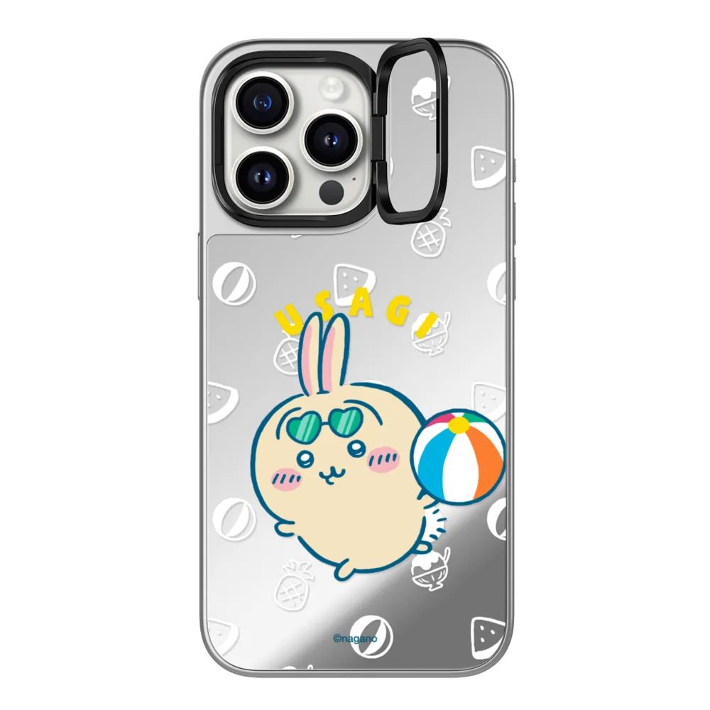 Chiikawa Summer Fun Mirror Case with Flip Lens Stand for iPhone 17 16 Pro Max
