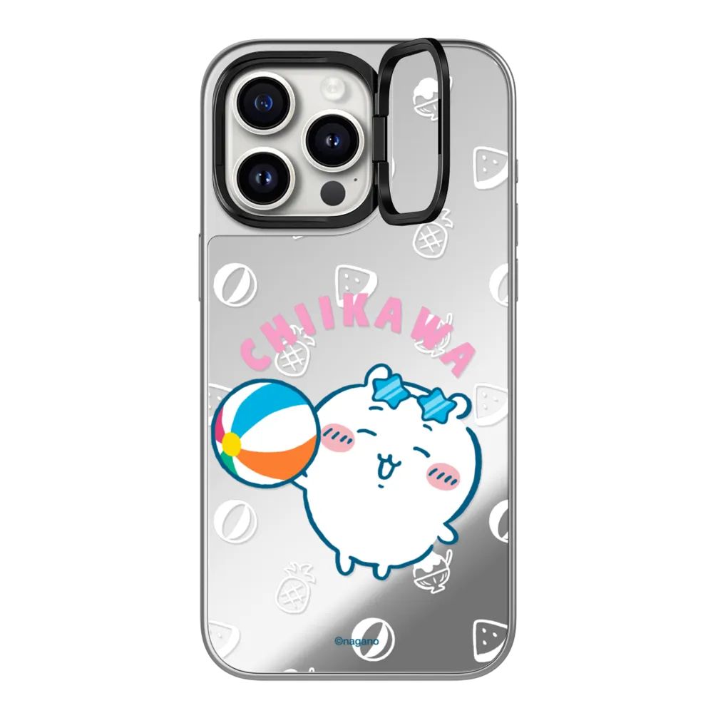 Chiikawa Summer Fun Mirror Case with Flip Lens Stand for iPhone 17 16 Pro Max