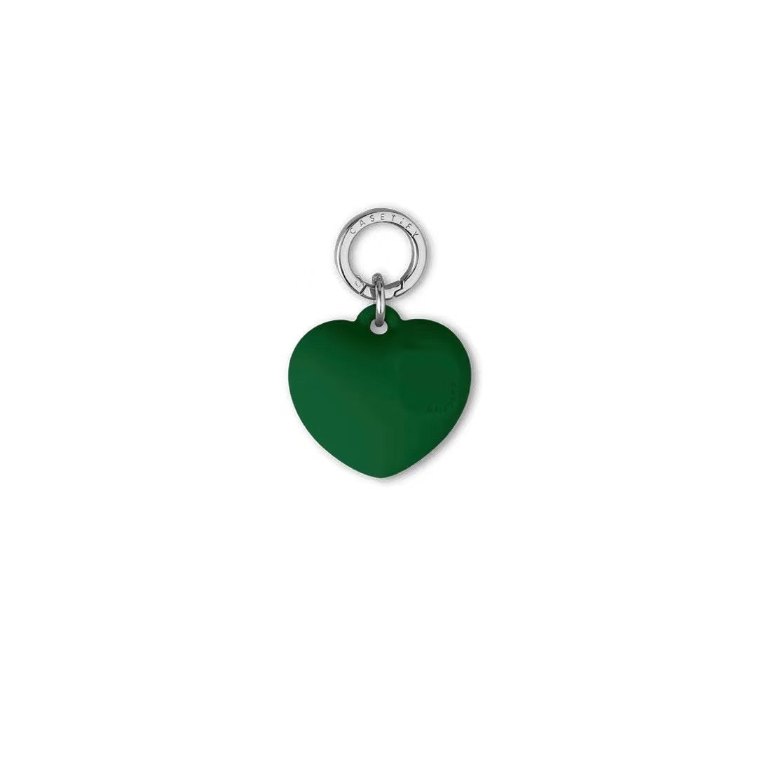 Green Silicone Heart Phone Charm | 3D Cute Case Pendant