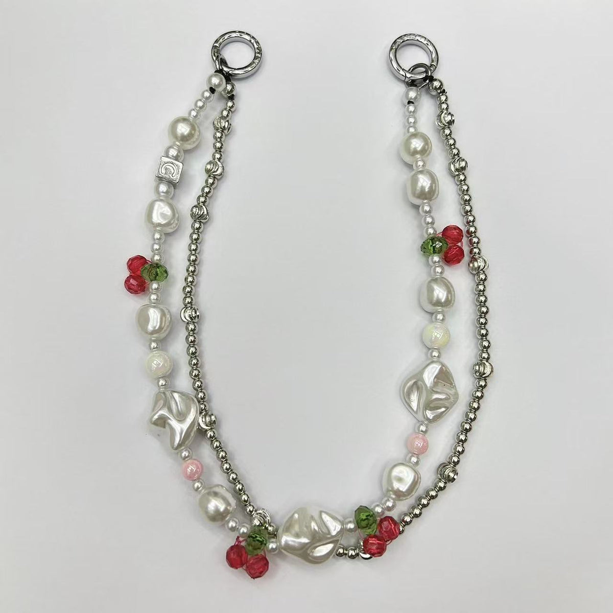 Cute Cherry Pearl Phone Chain | Y2K Baroque Beaded Strap