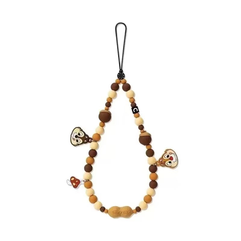 Chip 'n' Dale Beaded Phone Charm, Cute Peanut Acorn Phone Strap Wristlet