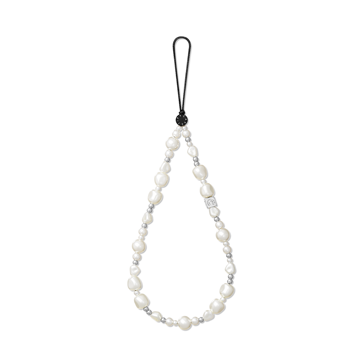 Baroque Pearl Phone Charm | White Beaded Case Strap