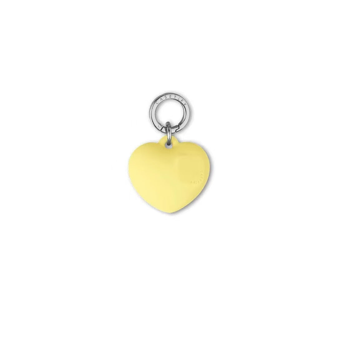 Yellow Silicone Heart Phone Charm | 3D Cute Case Pendant