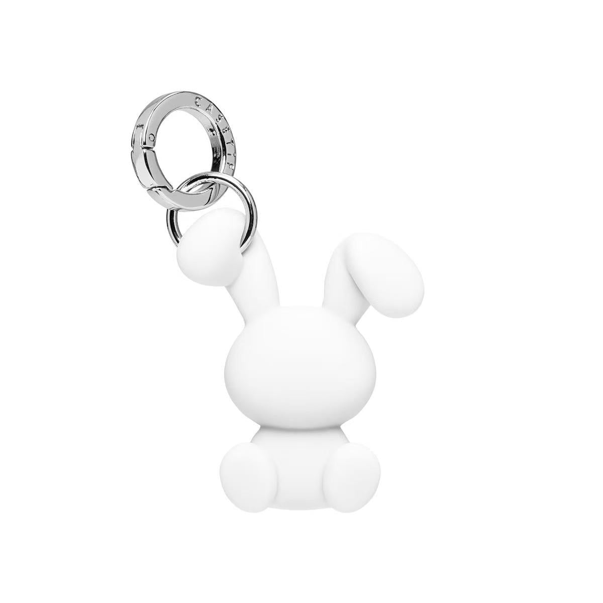 White Silicone Bunny Phone Charm | 3D Cute Rabbit Pendant