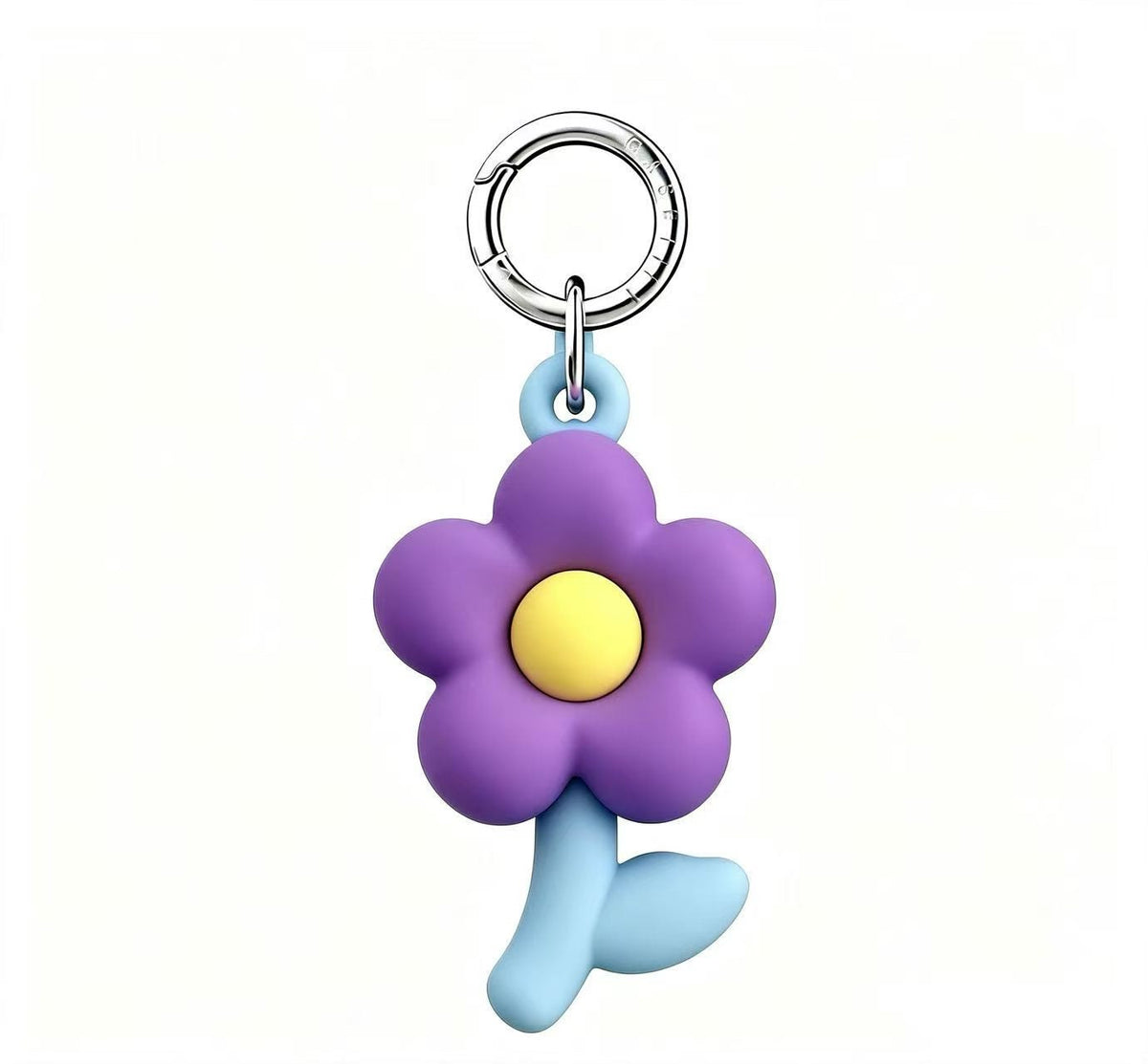 Purple Silicone Flower Phone Charm | 3D Cute Case Pendant