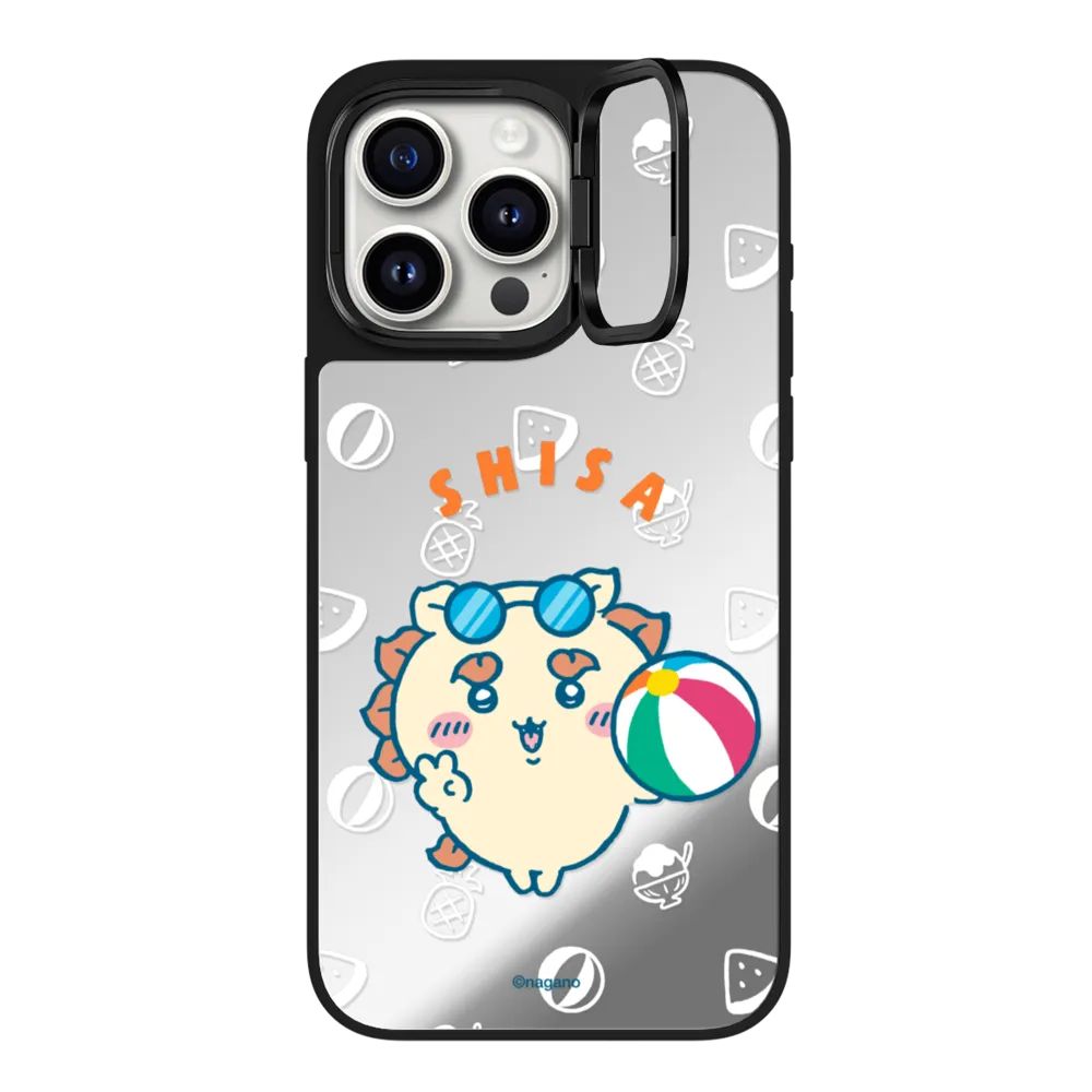 Chiikawa Summer Fun Mirror Case with Flip Lens Stand for iPhone 17 16 Pro Max