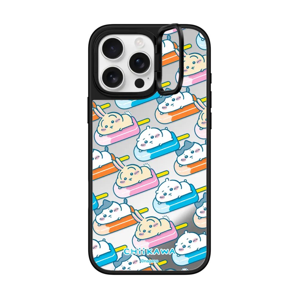 Chiikawa Summer Fun Mirror Case with Flip Lens Stand for iPhone 17 16 Pro Max