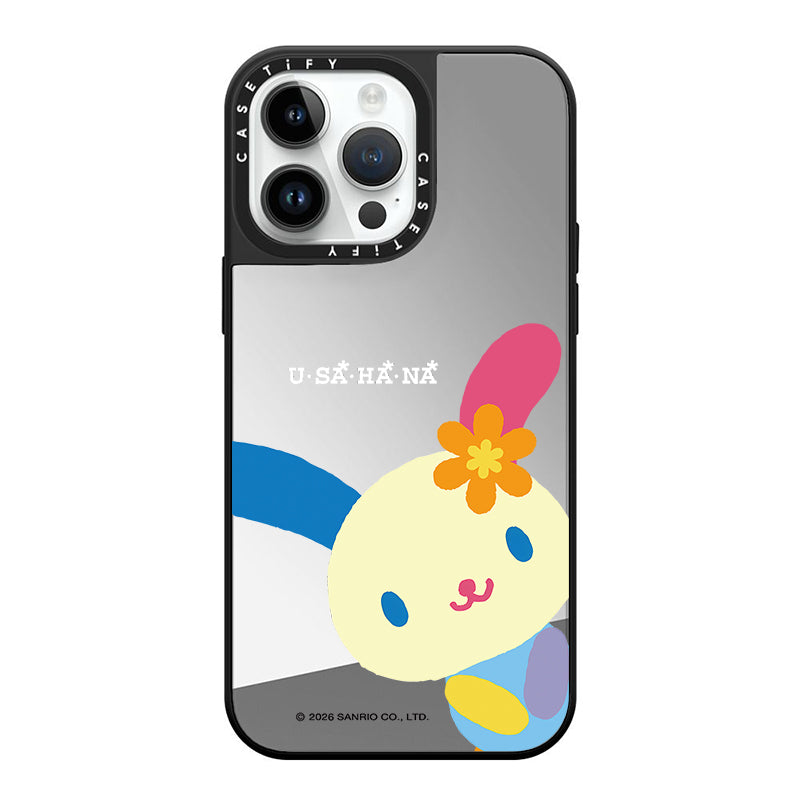 Sanrio Usahana Mirror Case with Flip Lens Stand for iPhone 17 16 Pro Max