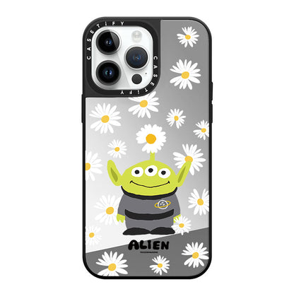 Disney Toy Story Alien Daisy Mirror Case with Flip Lens Stand for iPhone 17 16 Pro Max