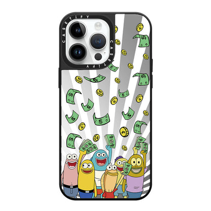 SpongeBob Money Mirror Case with Flip Lens Stand for iPhone 17 16 Pro Max