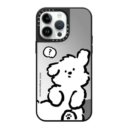 YEYE Dog Cute Mirror Case with Flip Lens Stand for iPhone 17 16 Pro Max