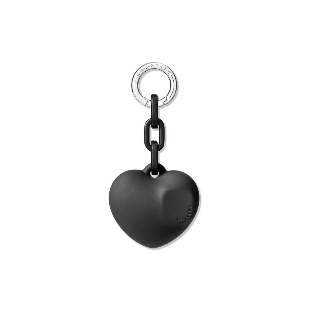 Black Silicone Heart Phone Charm | 3D Cute Case Pendant