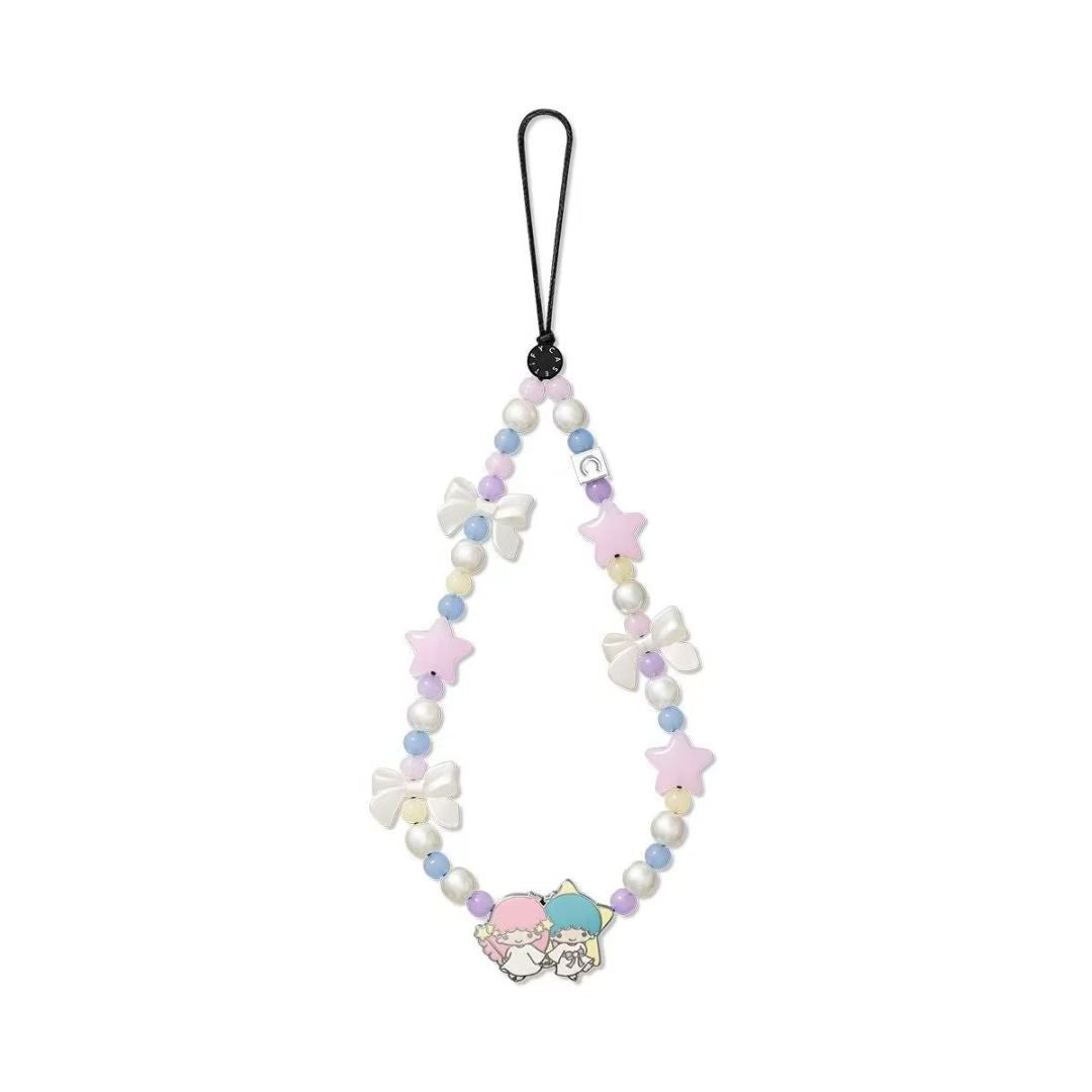 Cute Pastel Star Phone Strap - Aesthetic Bow Pearl Chain