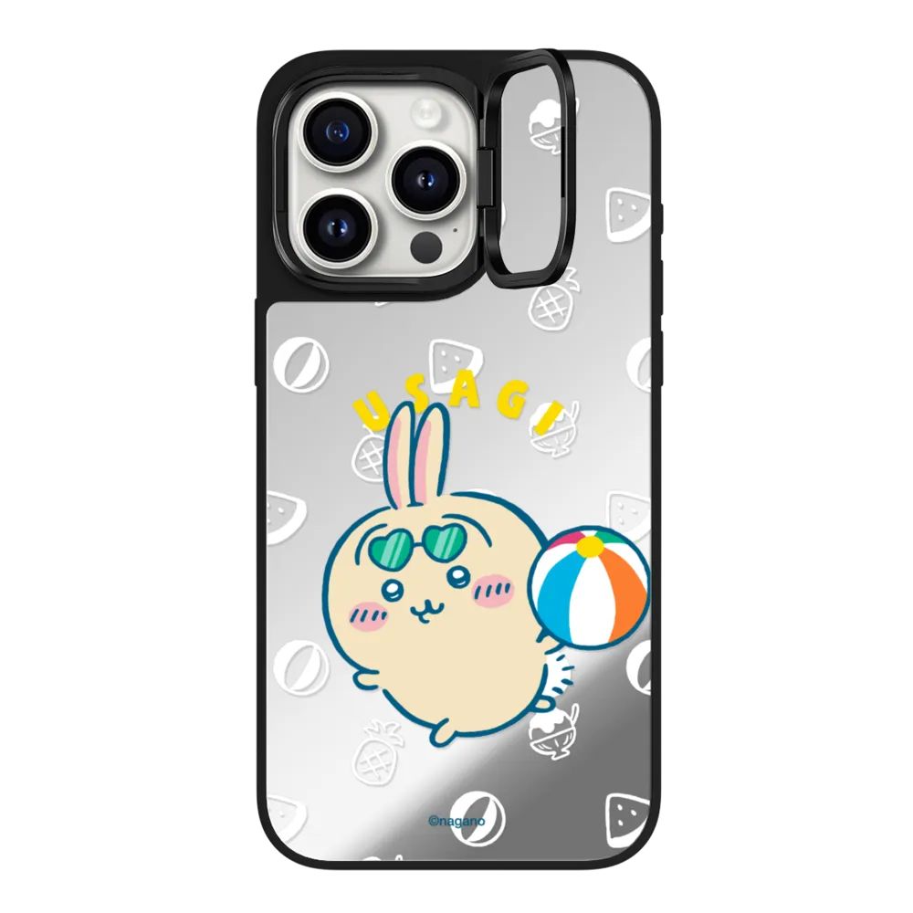 Chiikawa Summer Fun Mirror Case with Flip Lens Stand for iPhone 17 16 Pro Max