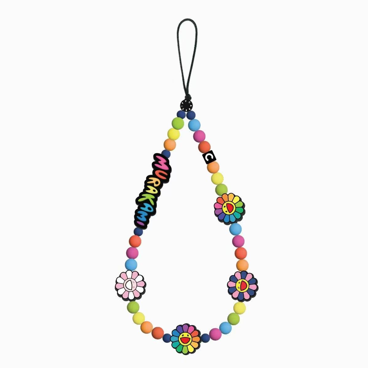 Cute Rainbow Sunflower Phone Strap - Aesthetic Kidcore Charm
