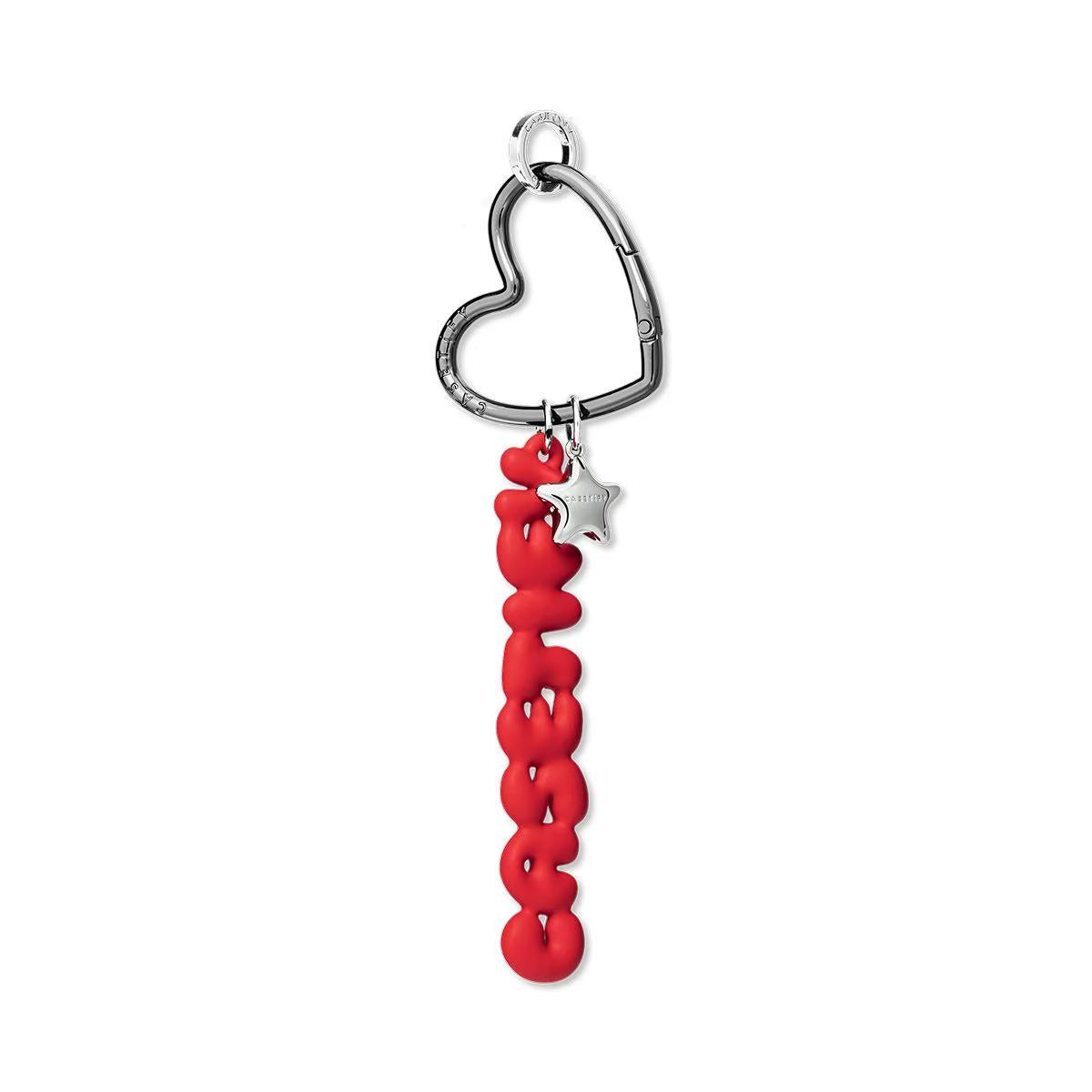Red Silicone Letter Phone Charm | 3D Logo Case Pendant