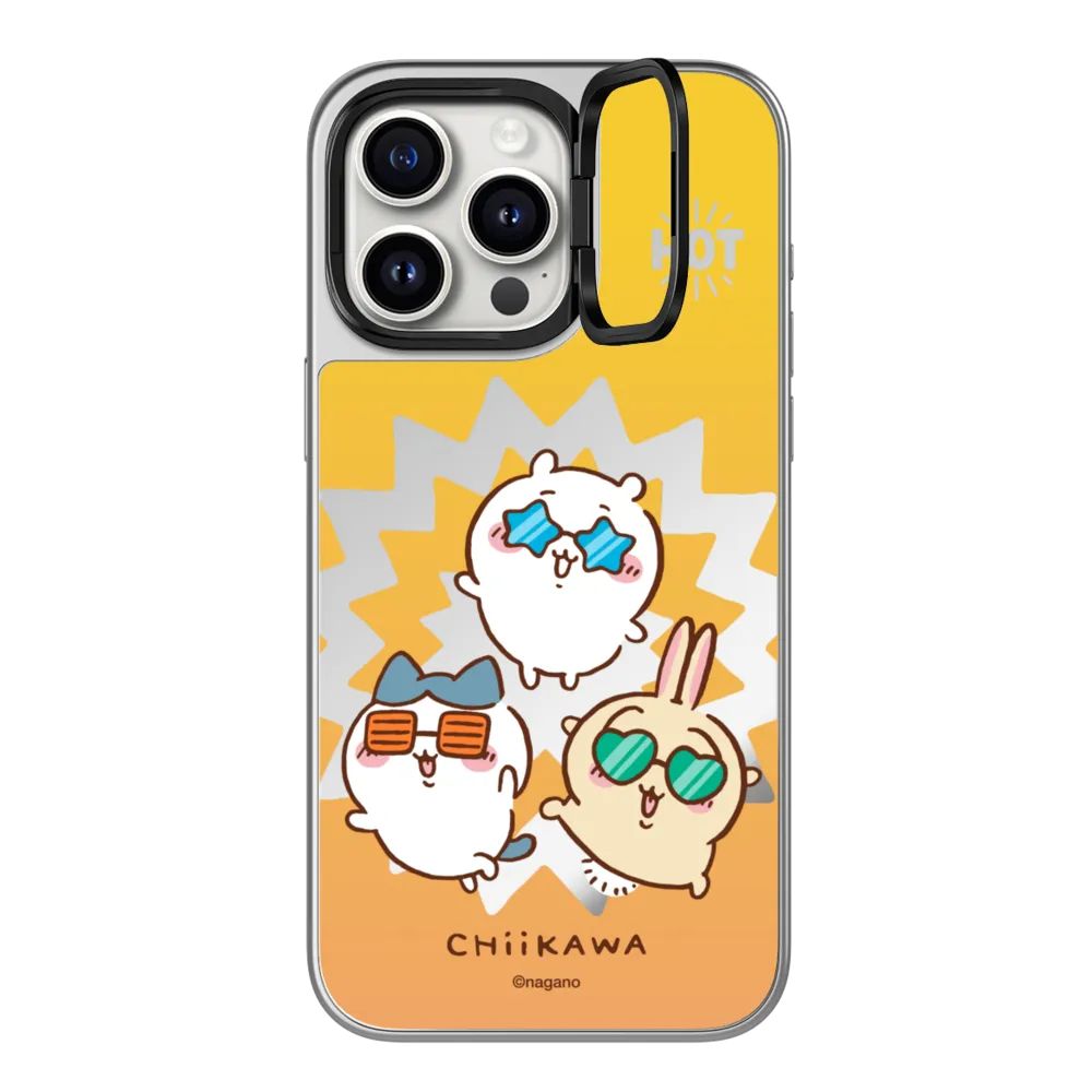 Chiikawa Summer Fun Mirror Case with Flip Lens Stand for iPhone 17 16 Pro Max